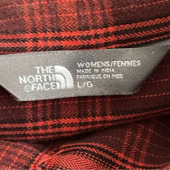 The North Face Flannel Plaid Button Front Shirt Size L Red Ketchup - Picture 6 of 8